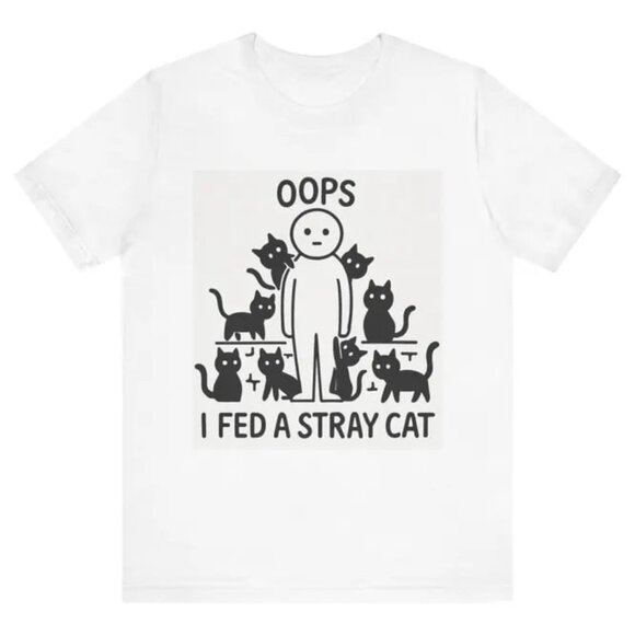 Tops - Funny Fed Stray Cats Unisex Tee, Cat Lover Gift, Animal Lover Graphic Shirt
